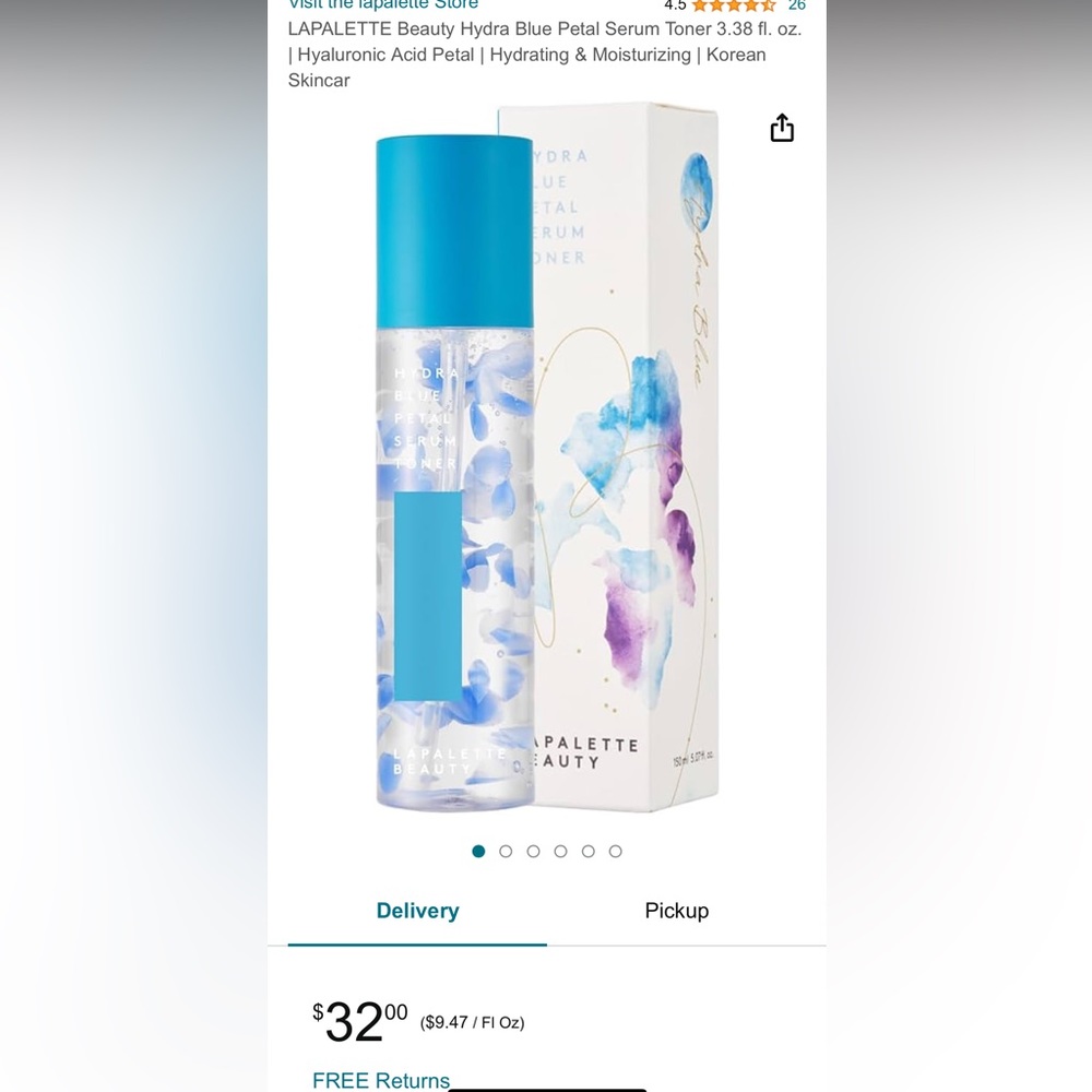LaPalette Hydra Blue Petal Serum Toner BRAND NEW